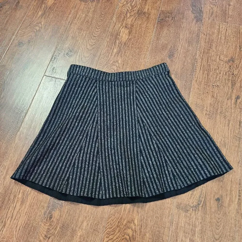 BCBGMaxAzria Metallic Flare Mini Skirt